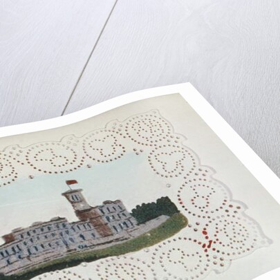 Victorian paper doyley with a view of Osborne House by Anonymous