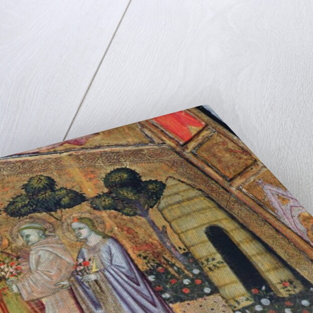 St Francis Accompanied by Two Angels, fresco from the Porziuncola, 1393 by Ilario da Viterbo