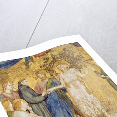 Christ blesses the Mystic Marriage of St. Francis with Poverty, 1330 by Giotto