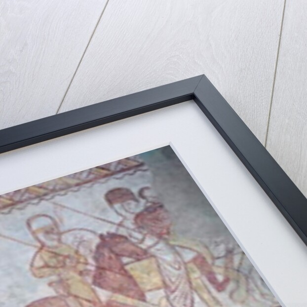 Departure of the Crusader Templar knights in 1163 from their Syrian castle of Krak des Chevaliers for the battle of Boquée by French School