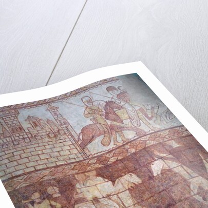 Departure of the Crusader Templar knights in 1163 from their Syrian castle of Krak des Chevaliers for the battle of Boquée by French School