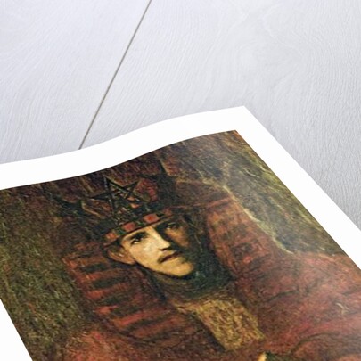 Samuel Liddell MacGregor Mathers in ceremonial regalia relating to ritual magic, c.1895 by Moina Mathers