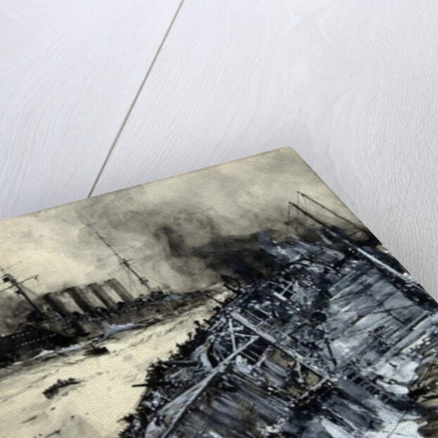 Sinking of the HMS Hogue, Cressy and Aboukir by Charles Edward Dixon