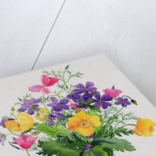 Poppies and Geraniums by Christopher Ryland