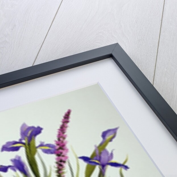 Irises and Gerbera in a Dutch Jug, 1990 by Christopher Ryland