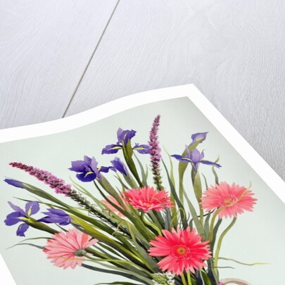 Irises and Gerbera in a Dutch Jug, 1990 by Christopher Ryland