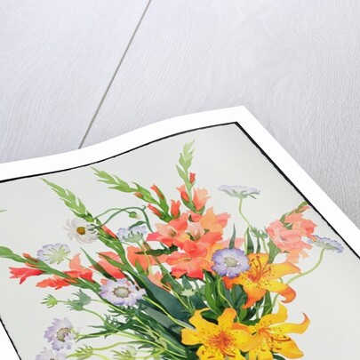 Orange and Blue Flowers in a Moroccan Vase by Christopher Ryland