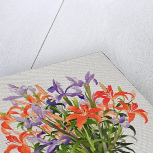 Flowers in a Black and White Jug by Christopher Ryland