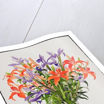 Flowers in a Black and White Jug by Christopher Ryland