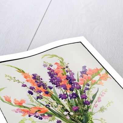 Larkspur and Gladioli in a Moroccan Vase by Christopher Ryland