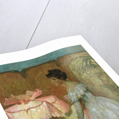 Lamplight Study of Interior with Lady, 1891 by Frank Dicksee