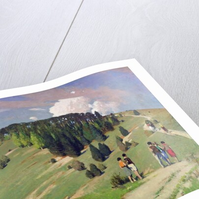 Hikers at Goodwood Downs, c.1930 by George F. Henry