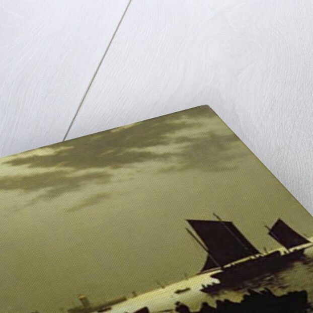 Scarborough Castle Hill and Harbour by Moonlight, 1876 by Henri Philippe Neumans