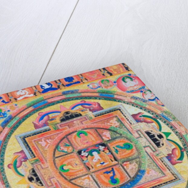 Panchabuddha Mandala, depicting five forms of Buddha symbolising five kinds of wisdom by School Nepalese