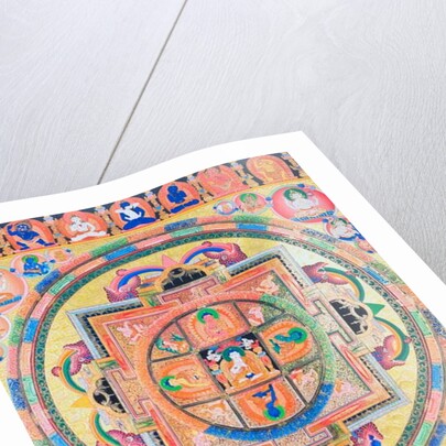 Panchabuddha Mandala, depicting five forms of Buddha symbolising five kinds of wisdom by School Nepalese