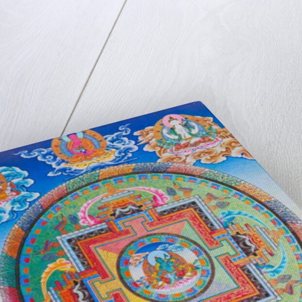 Green Tara Mandala depicting the maternal protector from all dangers in the ocean of existence by School Nepalese