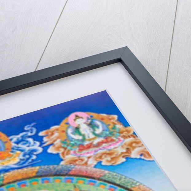 Green Tara Mandala depicting the maternal protector from all dangers in the ocean of existence by School Nepalese