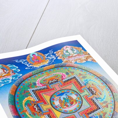 Green Tara Mandala depicting the maternal protector from all dangers in the ocean of existence by School Nepalese