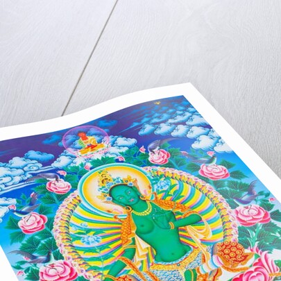 Image depicting the green Tara, the maternal protector from all dangers in the ocean of existence by School Nepalese