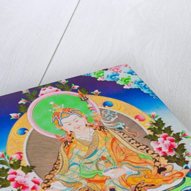 Image depicting Padmasambhava or guru Rimpoche, the deified apostle of tibetan tantricism who is said to have gained contron over demons and spirits by School Nepalese