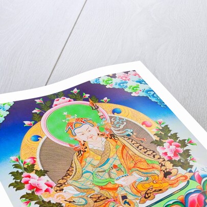 Image depicting Padmasambhava or guru Rimpoche, the deified apostle of tibetan tantricism who is said to have gained contron over demons and spirits by School Nepalese