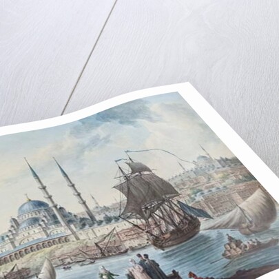 Yeni Camii and the port of Istanbul, 1789 by Jean-Baptiste Hilair