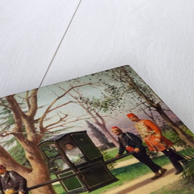 The daughter of the English ambassador riding in a palanquin, 1896 by Fausto Zonaro