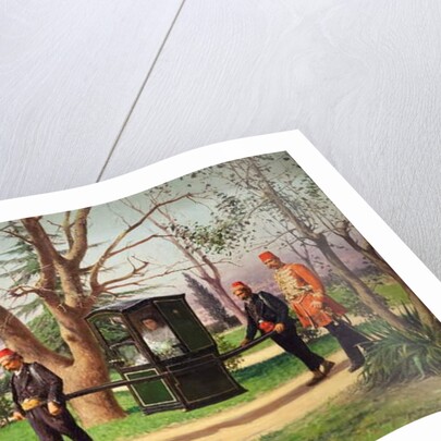 The daughter of the English ambassador riding in a palanquin, 1896 by Fausto Zonaro