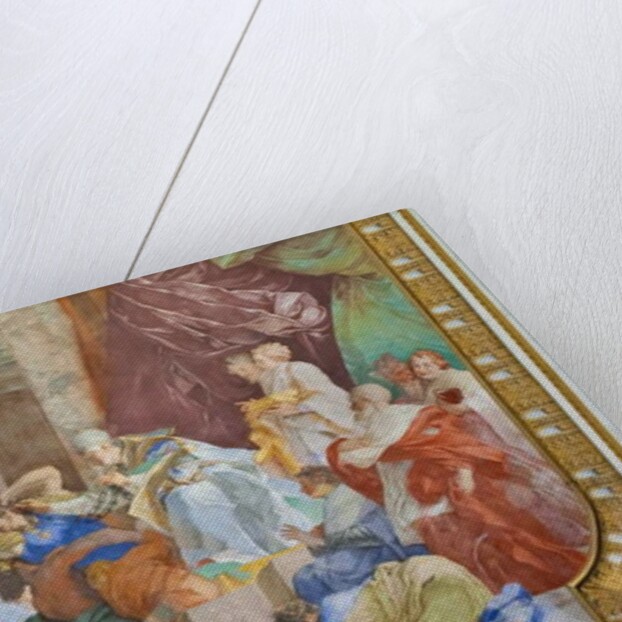 The miracle of the chains in the center of the coffered, detail, 1706 by Giovanni Battista Parodi