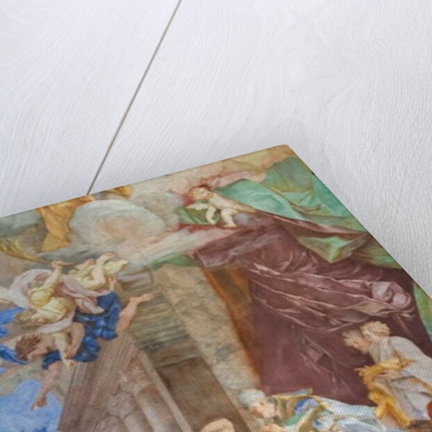 The miracle of the chains in the center of the coffered, detail, 1706 by Giovanni Battista Parodi