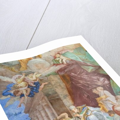 The miracle of the chains in the center of the coffered, detail, 1706 by Giovanni Battista Parodi