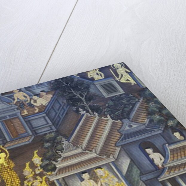 Mural with scenes of Thai culture, Wat Pho, Bangkok, Thailand by Anonymous