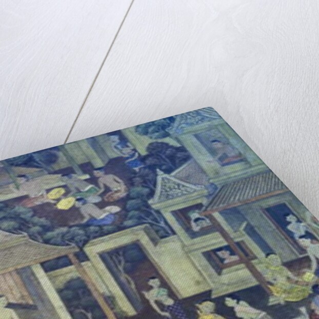 Mural with scenes of Thai culture, Wat Pho, Bangkok, Thailand by Anonymous