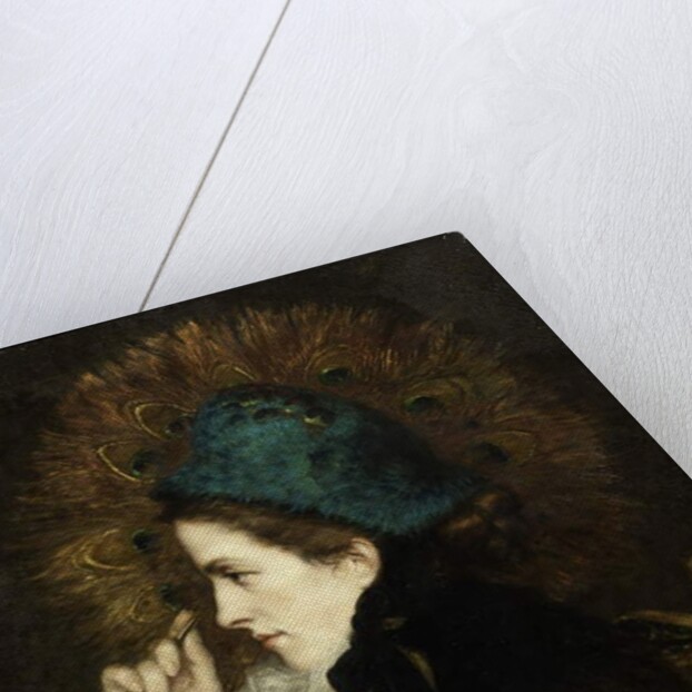 Lady with Peacock Fan, 1882 by Charles C. Burleigh