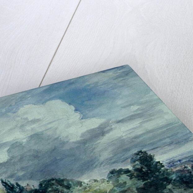 View over a wide landscape, with trees in the foreground, September 1832 by John Constable