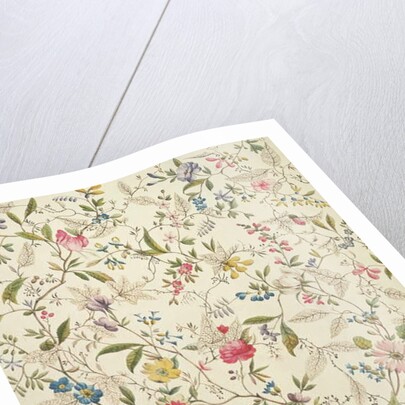 Wild flowers design for silk material, c.1790 by William Kilburn