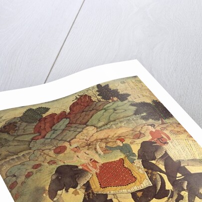 A party of elephant hunters, Mughal, c.1615, by Indian School