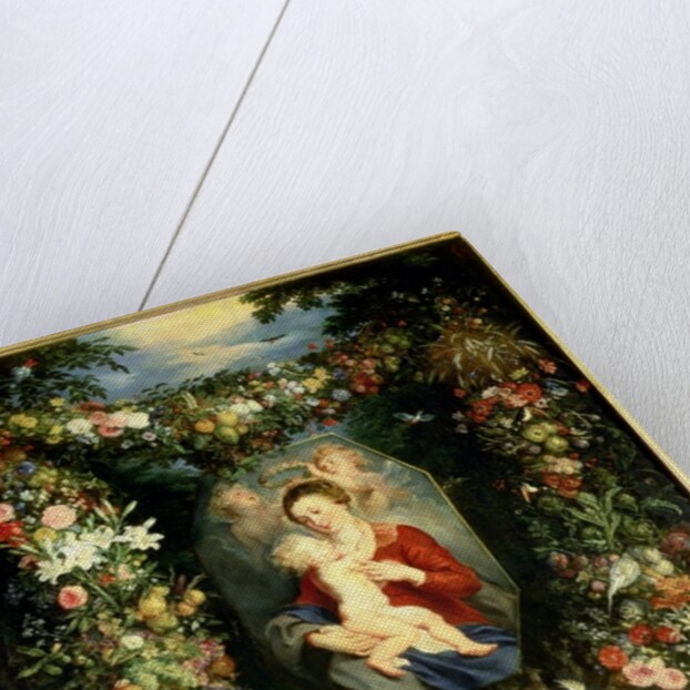 The Virgin and child in a garland of fruit and flowers, c.1614-18 by Jan & Rubens P.P. Brueghel