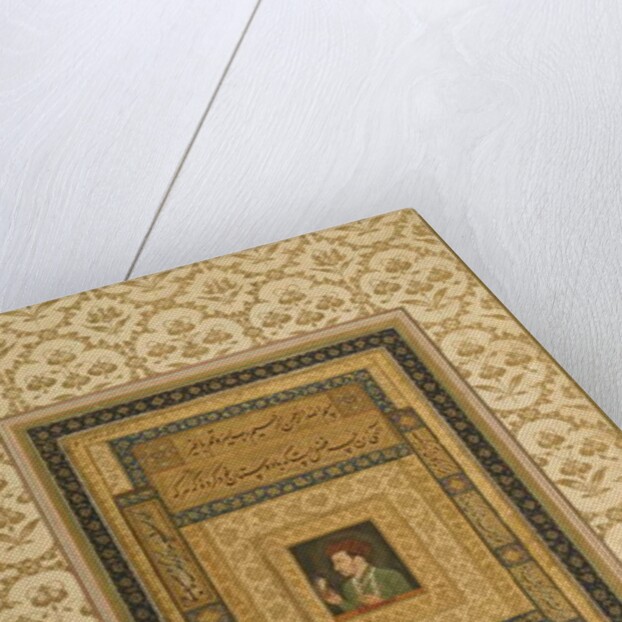 Jahangir holding a picture of the Madonna, inscribed in Persian: Jahangir Shah, Moghul, 1620 by Indian School