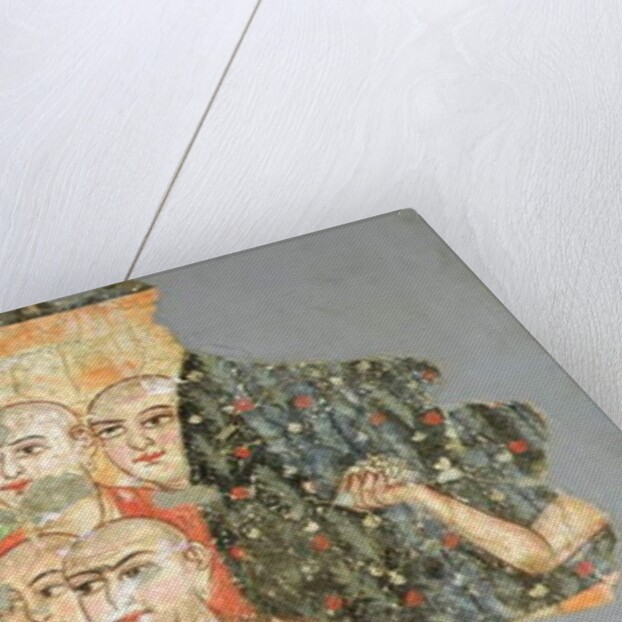 Buddha with his Six Disciples, from Miran, 3rd-4th century painting) by School Indian