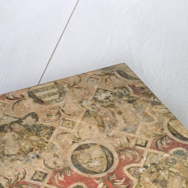Fragment of a fresco decorated with coats of arms by School Italian