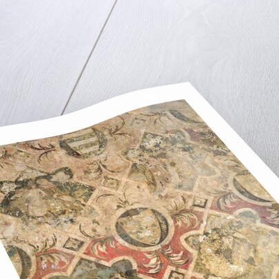 Fragment of a fresco decorated with coats of arms by School Italian