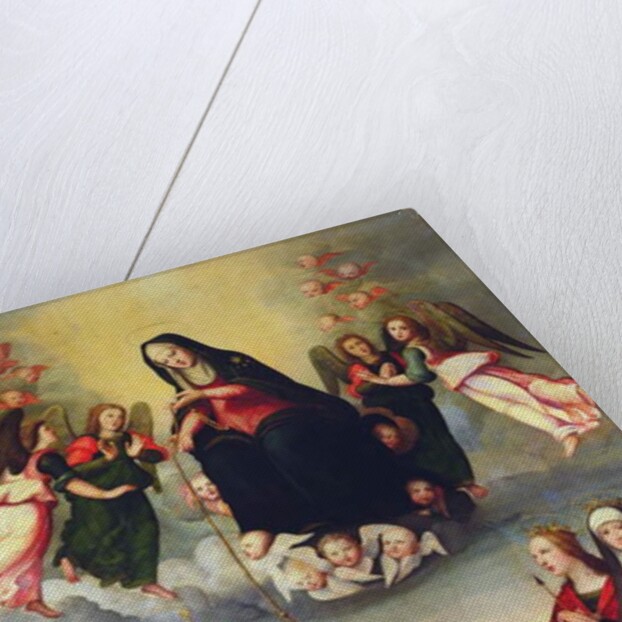 The Virgin of the Sacred Girdle with SS. Thomas, Francis, John the Baptist, Ursula and Elizabeth of Hungary by Ridolfo Il Ghirlandaio