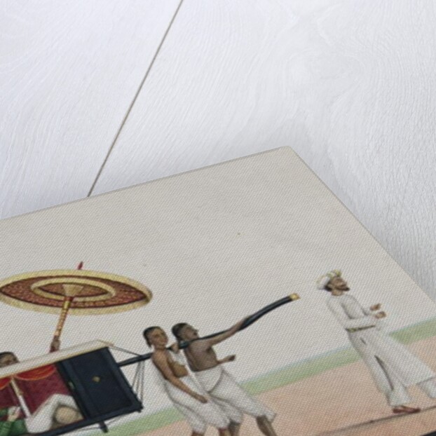 Thomas Holroyd reads in his palanquin, c.1835 by Shaik Muhammad Amir of Karraya