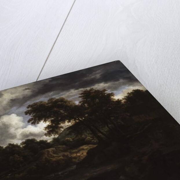 Wooded Landscape with a Waterfall, c.1660 by Jacob Isaaksz. or Isaacksz. van Ruisdael