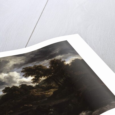 Wooded Landscape with a Waterfall, c.1660 by Jacob Isaaksz. or Isaacksz. van Ruisdael