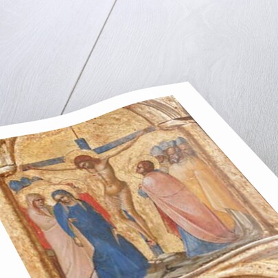 Detail of Madonna and Child with Angels, the Crucifixion, and Twelve Apostles or Saints, c.1360 by Lorenzo Veneziano