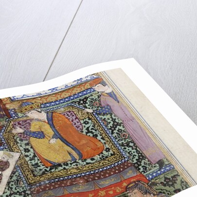 Nushabeh receives the portrait of Eskandar, c.1475 by Persian School