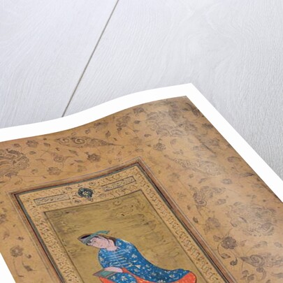 A princess in blue and orange, c.1575 by Riza-i Abbasi