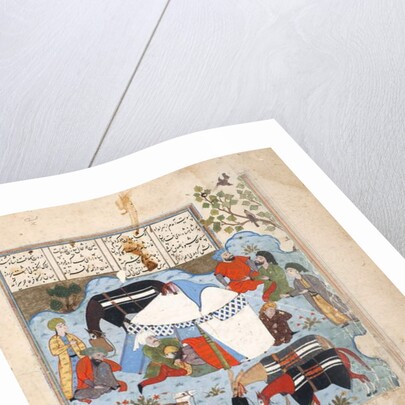 A sleeping man is decapitated in his tent, c.1560 by Persian School